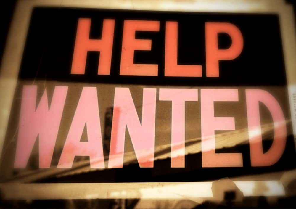 help wanted glowing sign